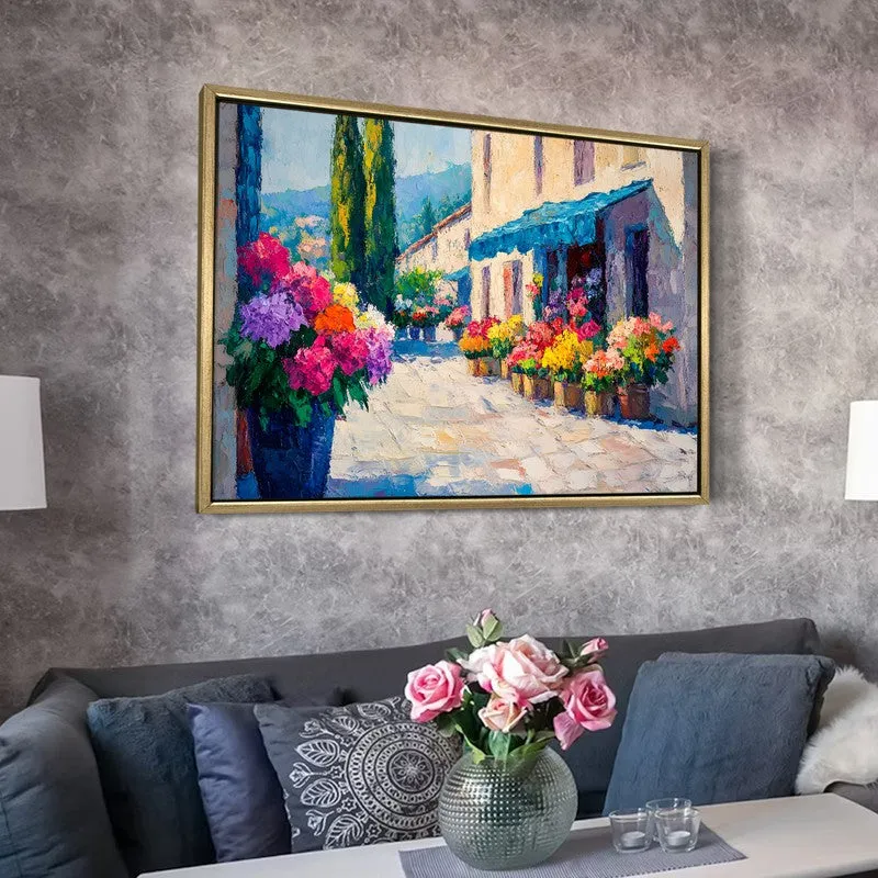 Azure Awning Canvas Wall Painting With Frame media 6