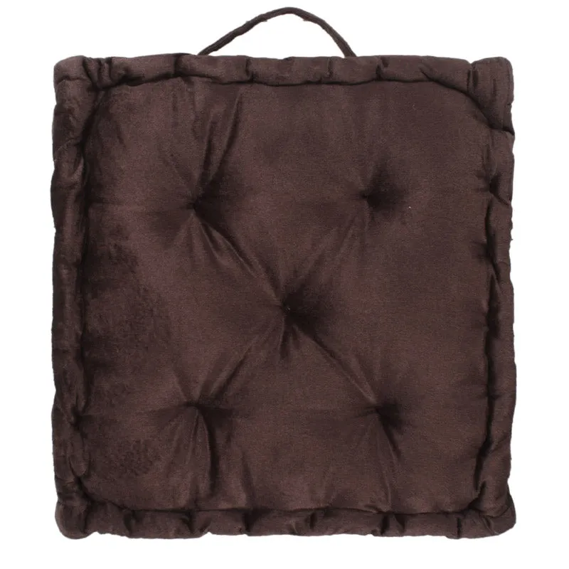 Roe Velvet Floor Cushion - Brown media 3