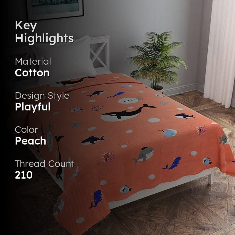 Flippers & Fun Kids' Cotton Duvet Cover - 210 TC media 2
