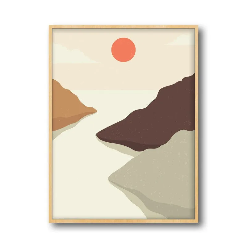 Crimson Horizon Archival Canvas Wall Art - Natural Brown Frame media 5