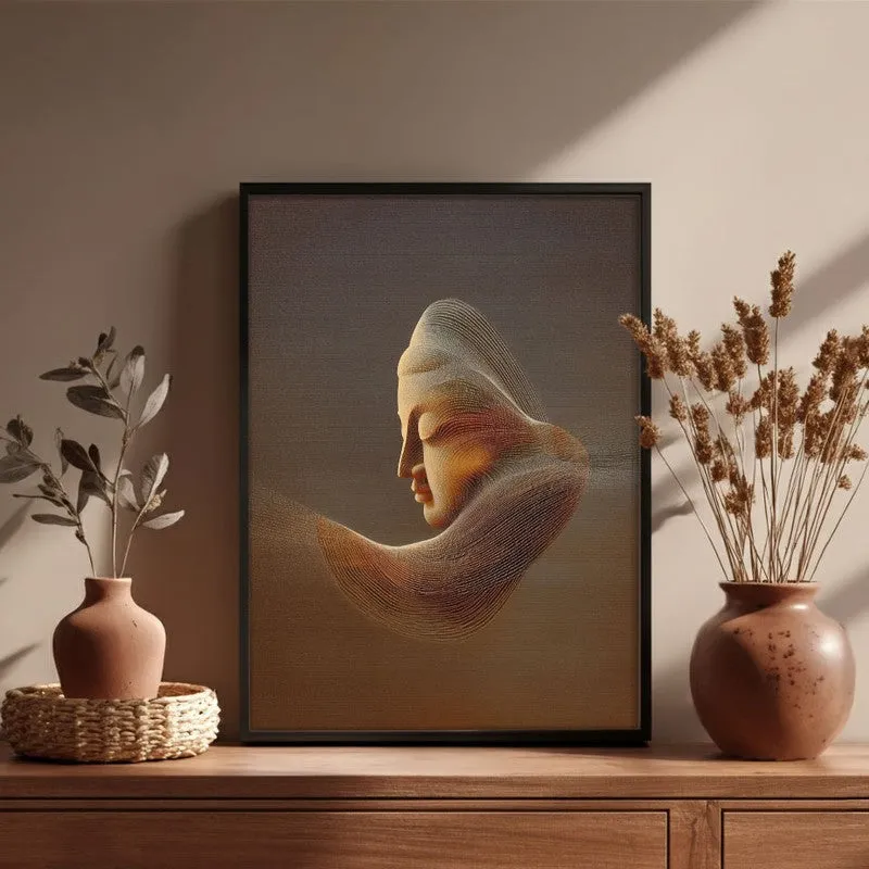 Serene Buddha Archival Paper Wall Painting With Black Frame media 6