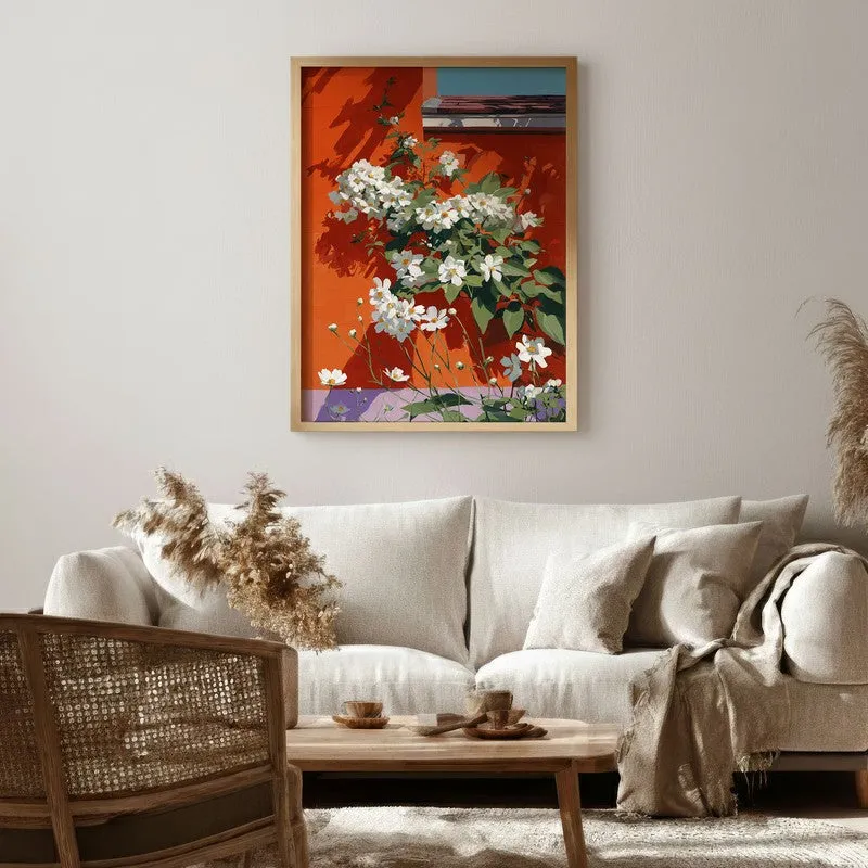 Wallflora Canvas Wall Painting - Brown Frame media 1