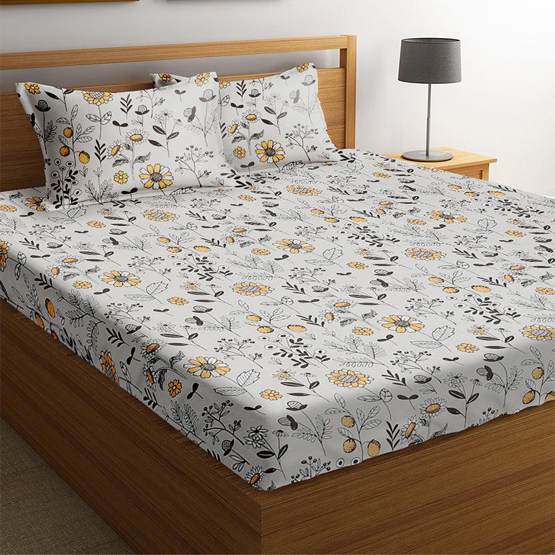 Byron Floral Cotton Bedsheet - 210 TC