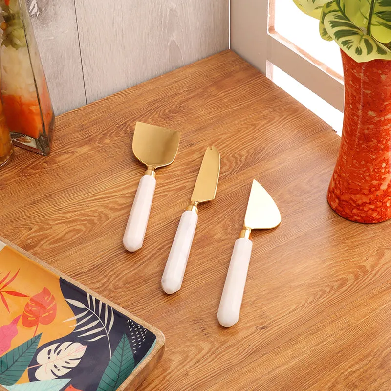 Stone Fusion Marble Cheese Knife Set - Three Piece Set media 1