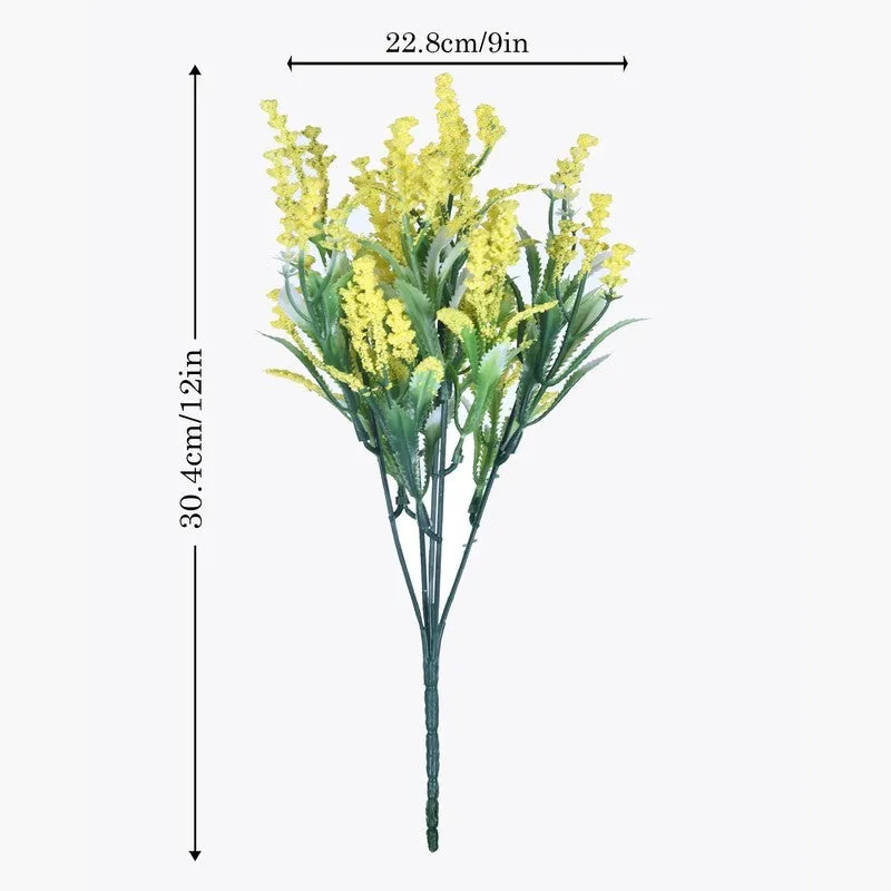 Bloom Aura (Yellow) Designer Artificial Flowers for Home - Set Of Two media 7