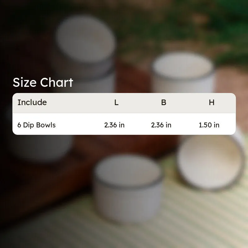 Virelle Ceramic Dip Bowls (White ,50 mL Each) - Set Of Six media 9