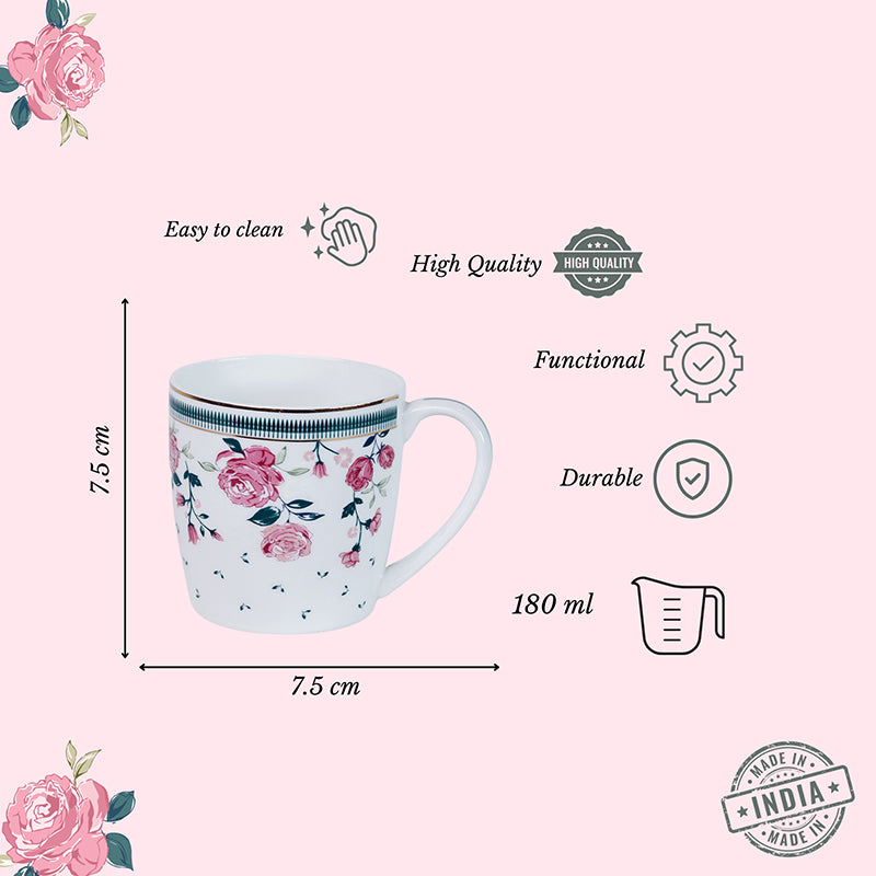 Magique: Portrait of a Rose Bone China Chai Mugs (180 mL Each) - Set of Six media 9