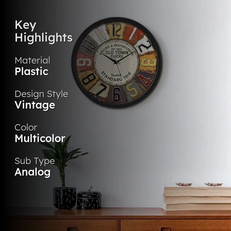 Vintagey Pop Art Wall Clock media 2