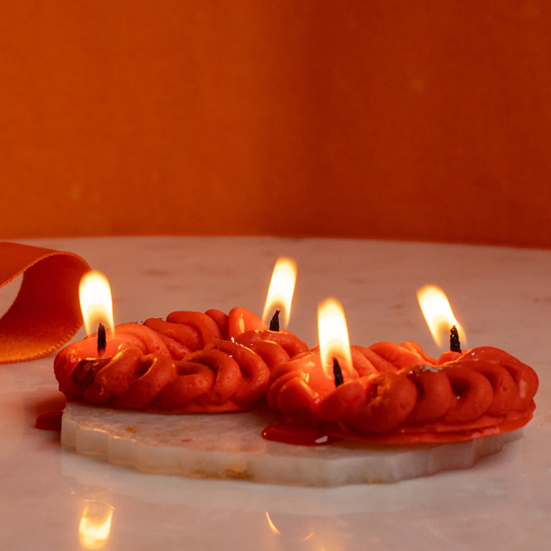 Jalebi Orange Scented Candle - Set Of Two media 5