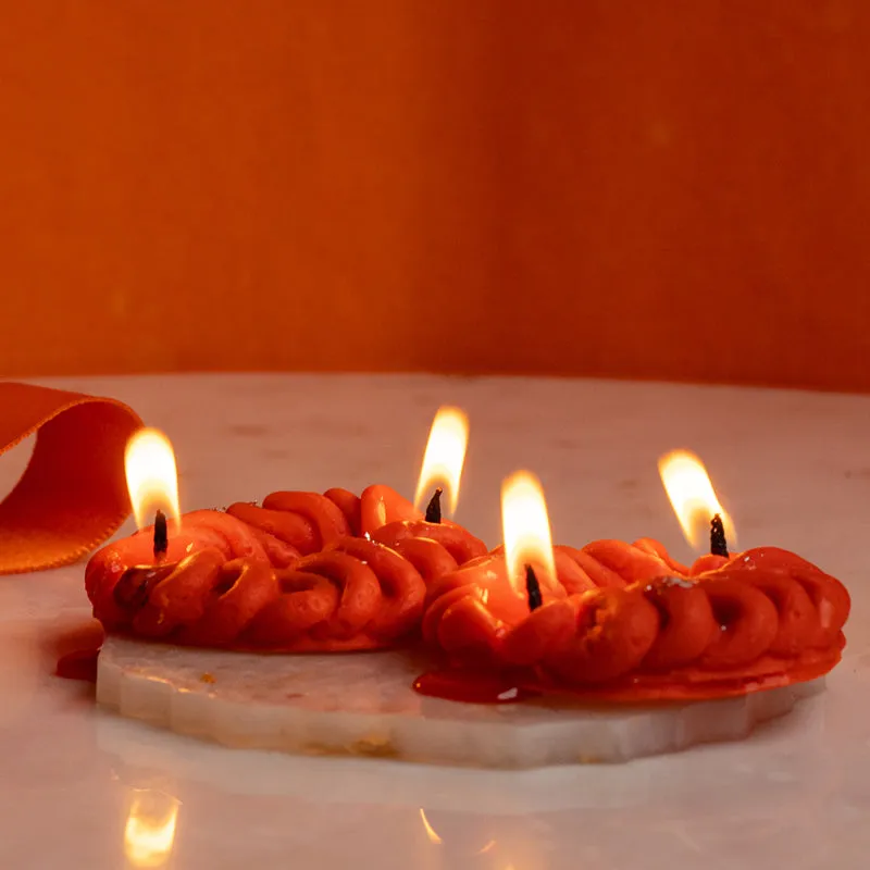 Jalebi Orange Scented Candle - Set Of Two media 5