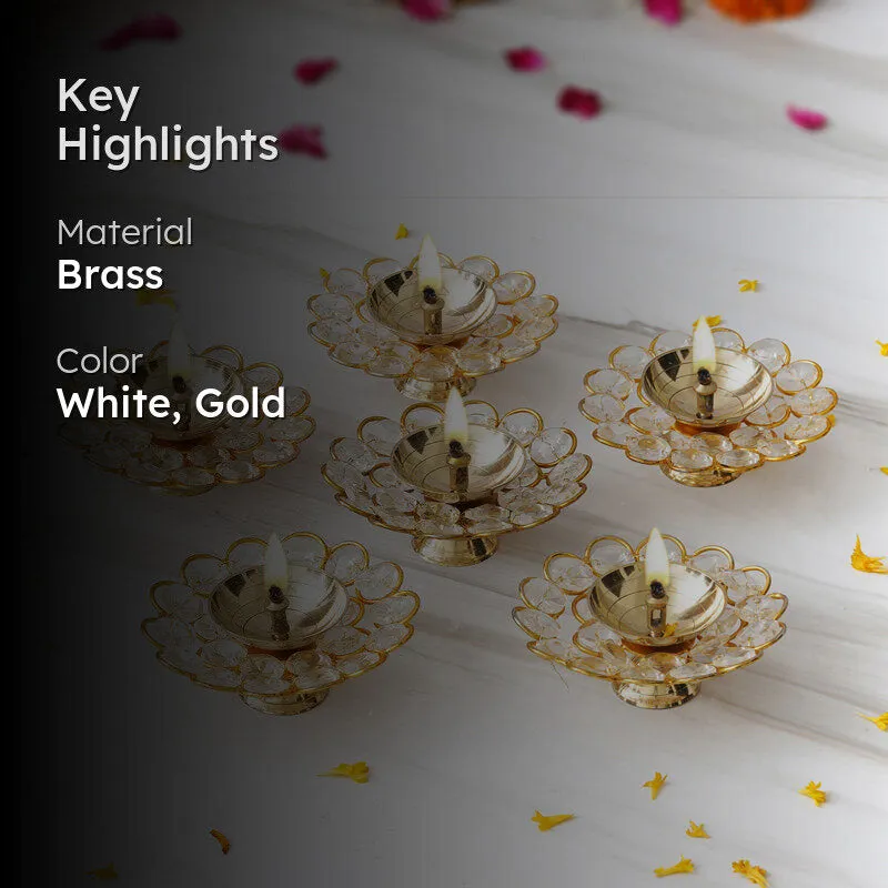 Vintara Festive Brass Diya - Set Of Six media 2