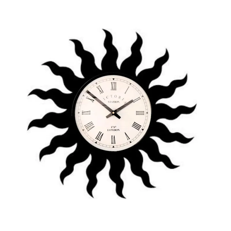 Sun Steel Analog Wall Clock - Black media 4