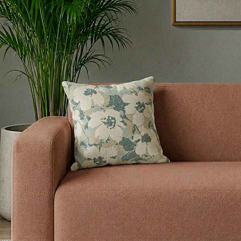 White Lotus Polycotton Cushion Cover media 1