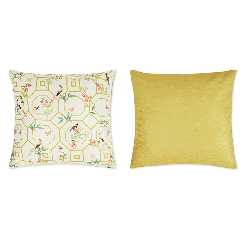 India Circus Seraphic Roses Printed Velvet Cushion Cover - Set Of Five media 3