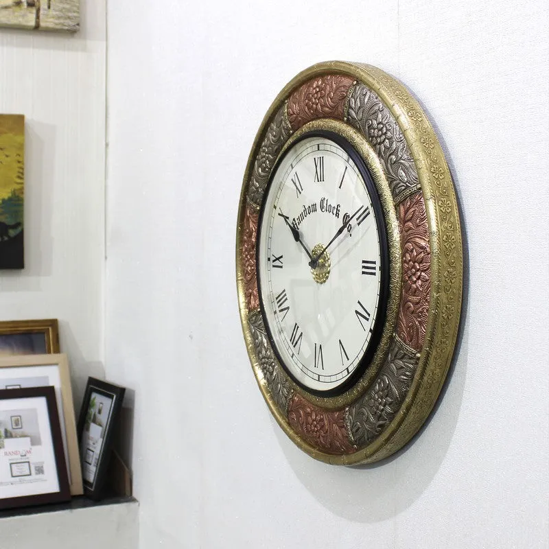 Ornexa Brass Analog Wall Clock media 4