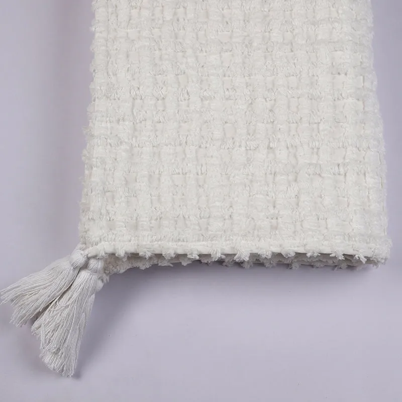 Snug Checks Cotton Throw - White media 3
