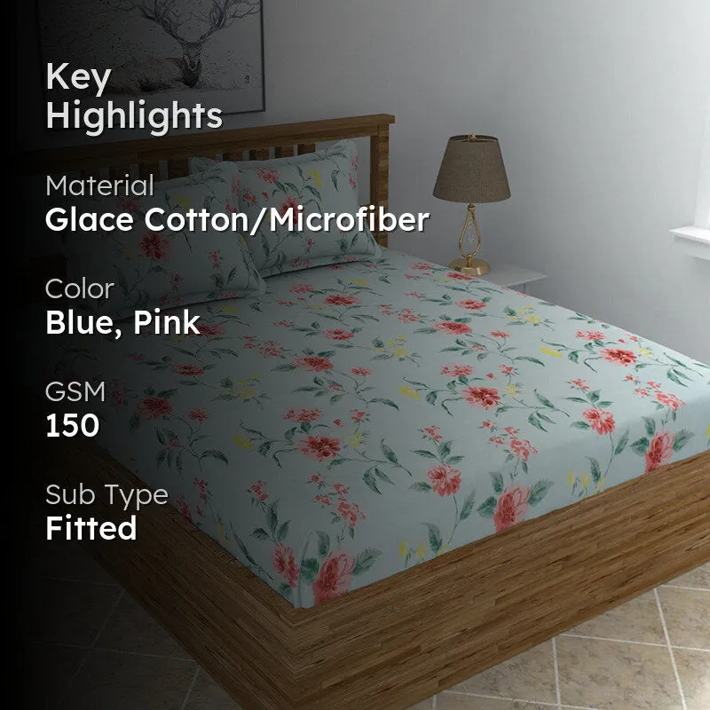 Augustin Floral Microfiber Microfiber Bedsheet - 150 GSM media 2