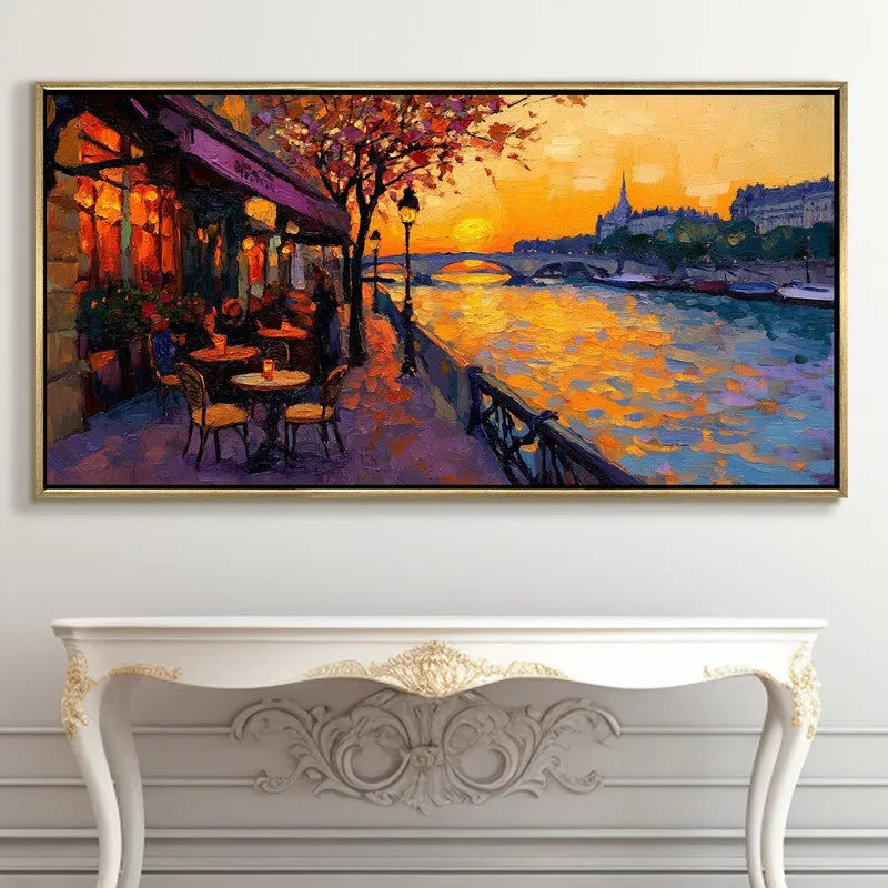 Brasserie Canvas Wall Painting With Frame media 5