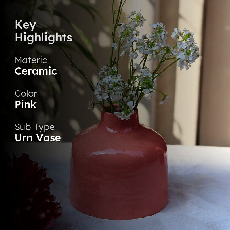 Cinzia Ceramic Vase - Pink media 2