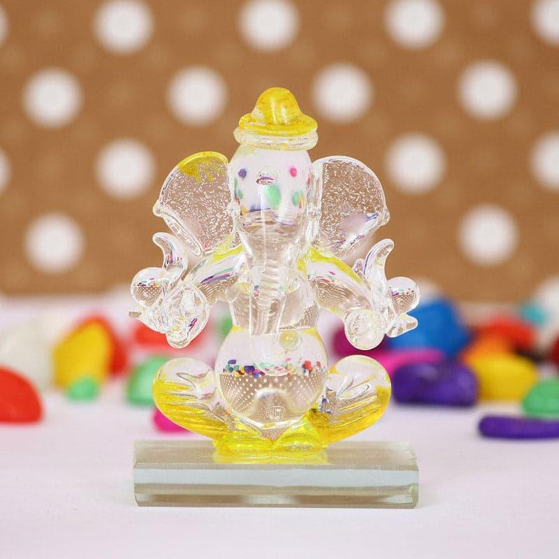 Crystal Ganesha Showpiece - Yellow media 3