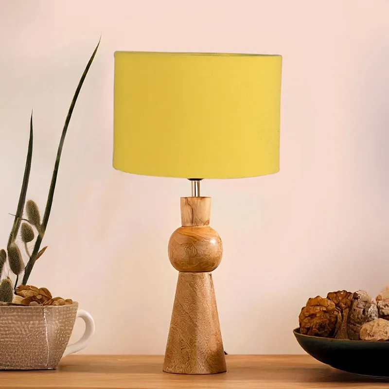 Angler Wooden Table Lamp - Yellow,Brown media 2