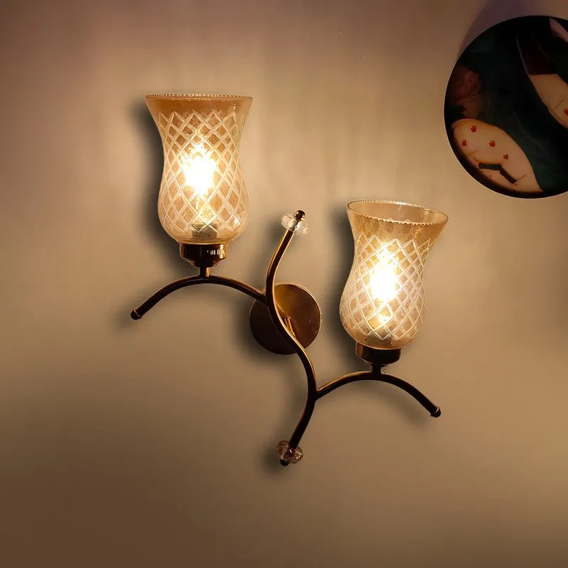 Tintara Glow Twin Glass Wall Lamp - Gold media 5