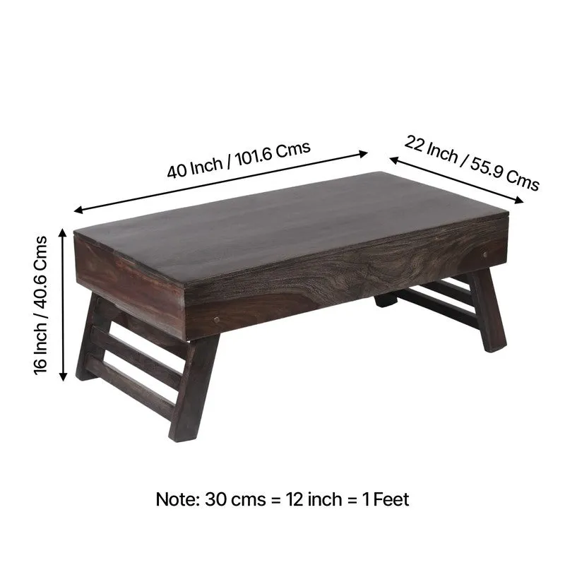 Arvion Sheesham Wooden Center Table - Dark Brown media 12