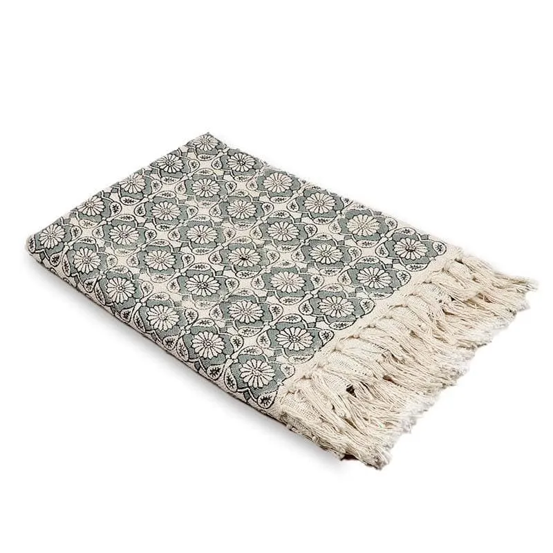 Laid Slate Handblock Printed Throw media 3