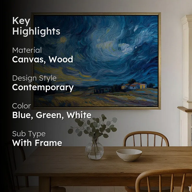 Azure Tempest Canvas Wall Painting With Frame media 2