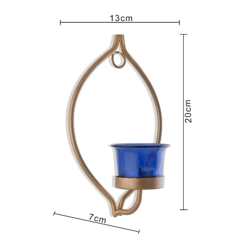 Leafy Sconce Candle Holder (Blue) - Set Of Two media 5