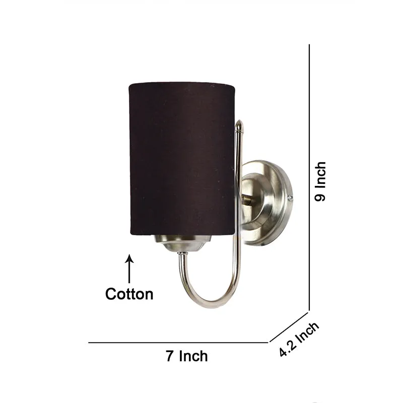 Altura Cylindrical Fabric & Metal Wall Lamp - Black media 4