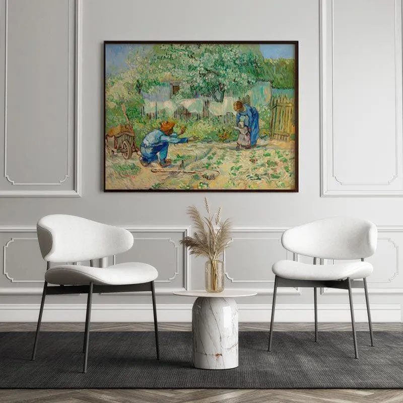 First Steps After Millet By Vincent Van Gogh - Black Frame media 5