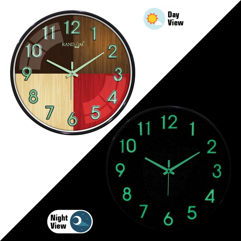 Oaklyn Round Modern Plastic Wall Clock - Multicolor media 4