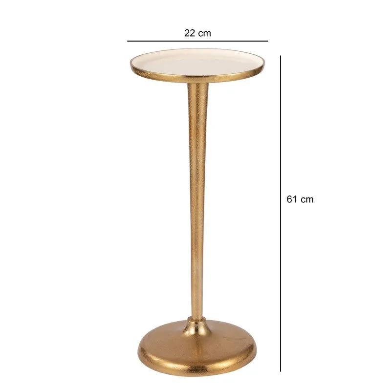 Chevron Aluminum Side Table - Gold media 6