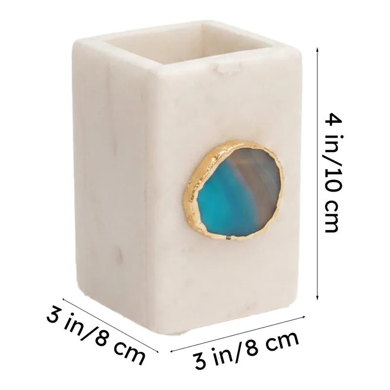 Kade Marble Agate Stationary Holder - Turquoise media 6