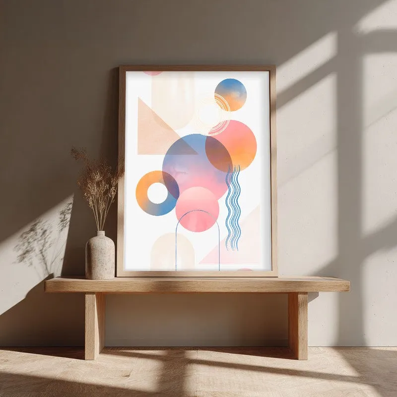 Geometric Euphoria Archival Canvas Wall Art - Natural Brown Frame media 3