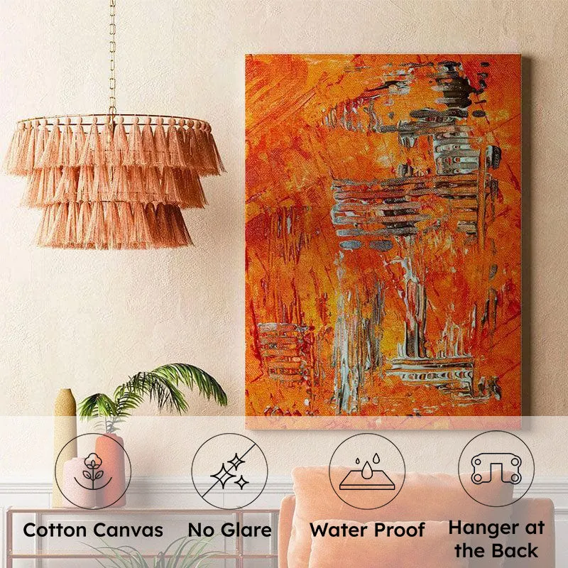 Amber Orange Wall Painting - Gallery Wrap media 5