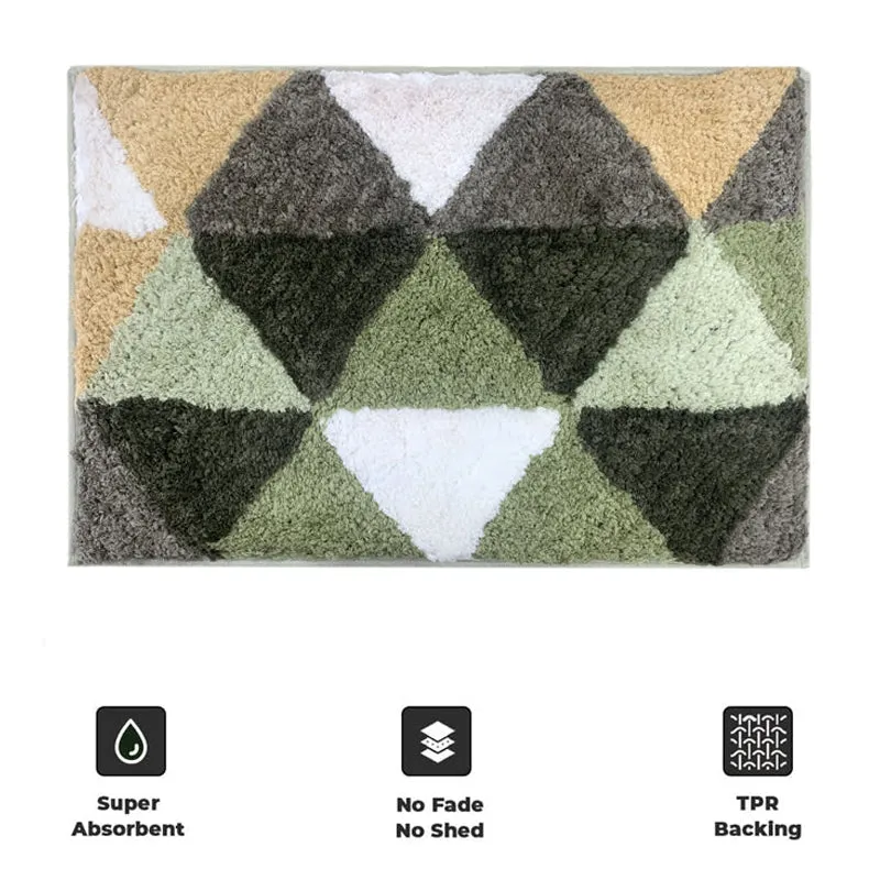 Soft Triangles Microfiber Bath Mat - Green media 6