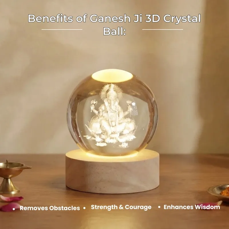 Divine Ganesha Glass Ball Table Lamp media 9