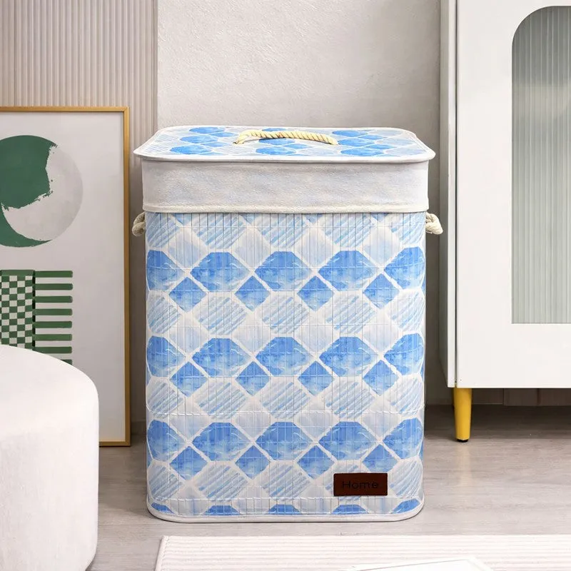 Geometric Bamboo Laundry Basket media 3