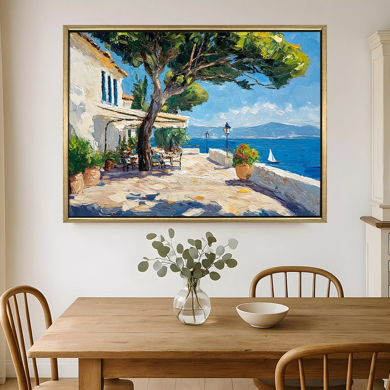 Gilded Horizon Canvas Wall Painting With Frame