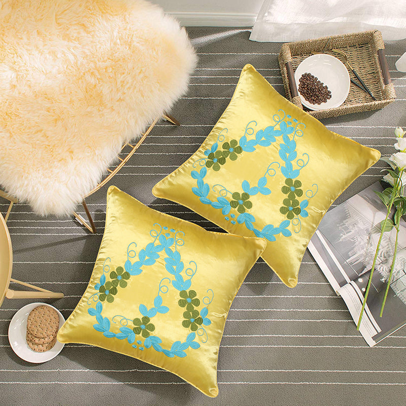 Halo Of Spring Embroidered Cushion Cover - Set Of Two media 3