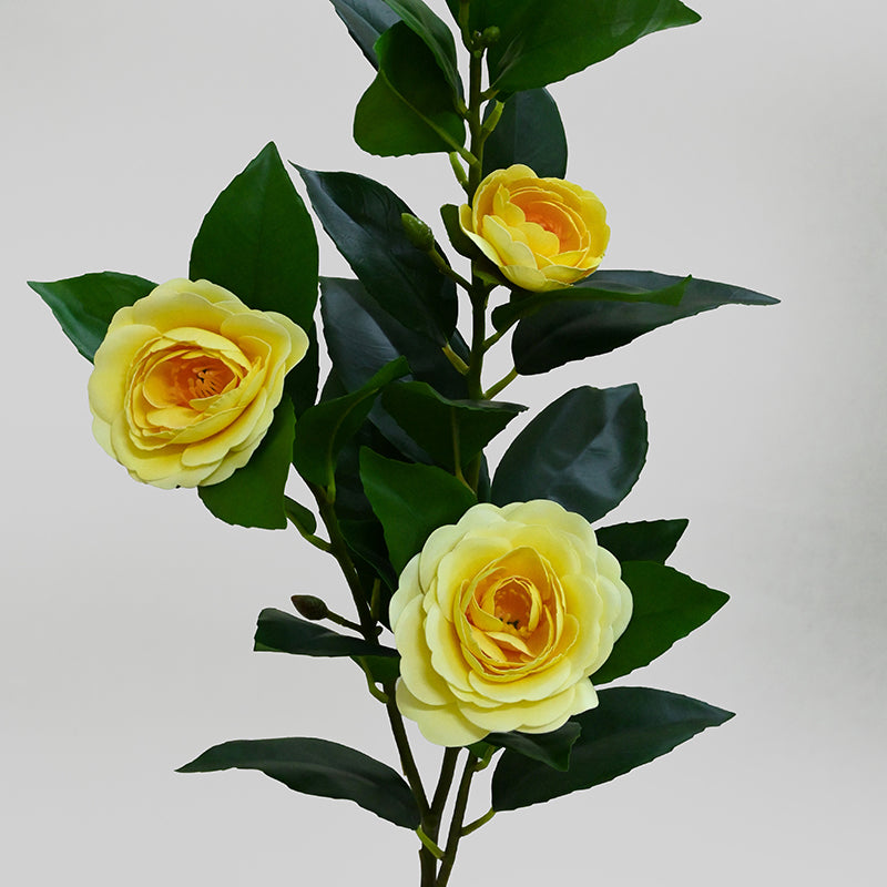 Edeina Artificial Rose Without Pot (Yellow) - 93 cm (3.1 ft) media 3