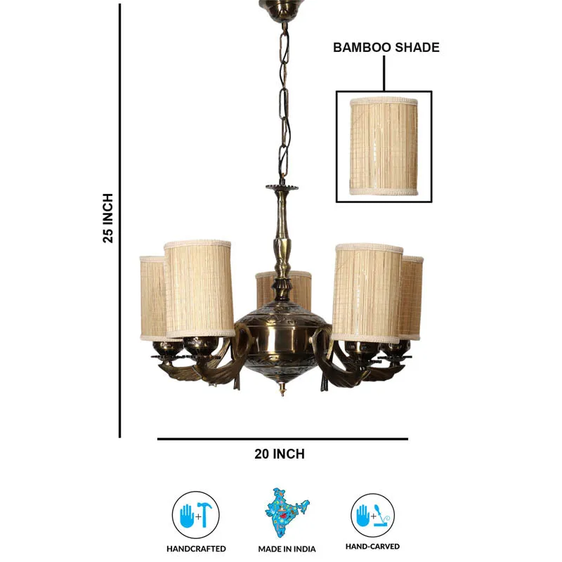 Fantasia Cylindrical Golden Antique Ceiling Lamp media 6
