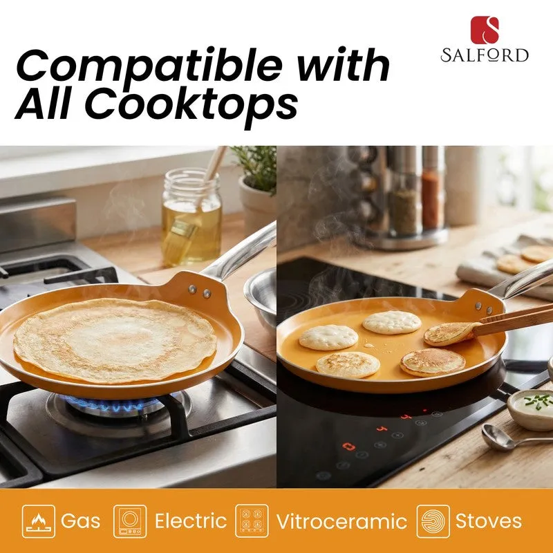 Salford Forged Ceramic Non Stick Dosa Tava (Mustard Yellow) - 28 CM media 6