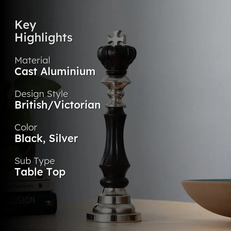 Victoris King Chess Piece - Black,Silver media 2