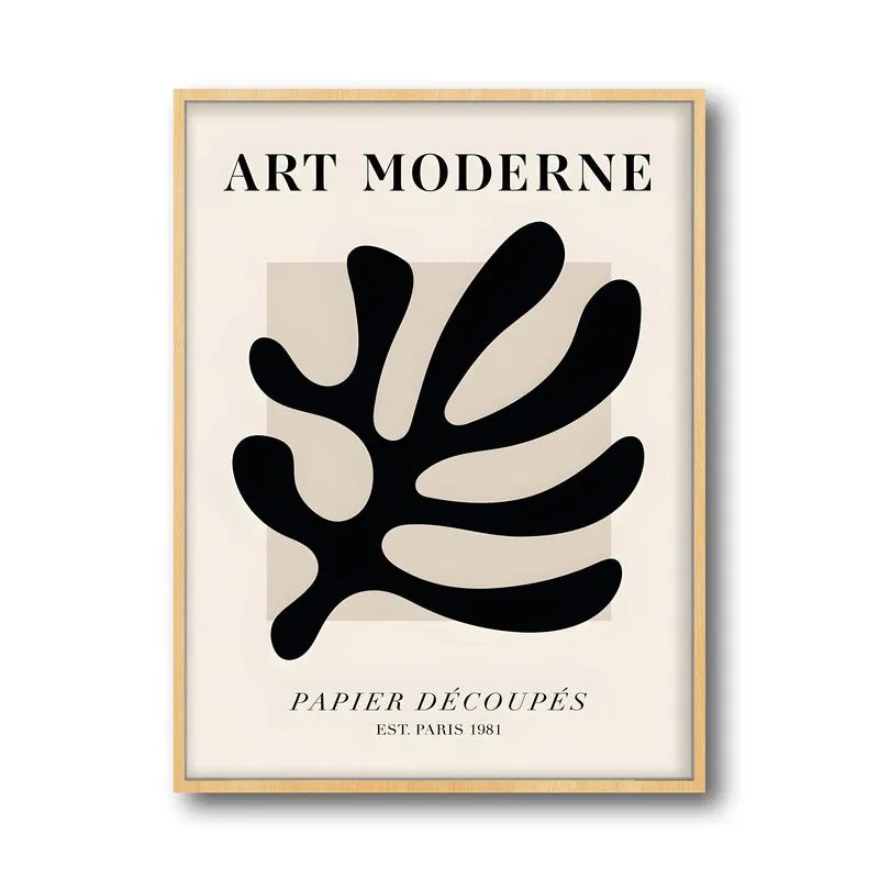 Organic Trace Canvas Wall Painting With Brown Frame media 3