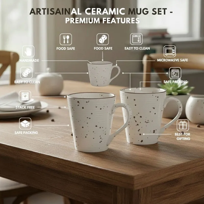Ceramic Ceramic Coffee Mug (250 mL Each) - Set Of Six media 5