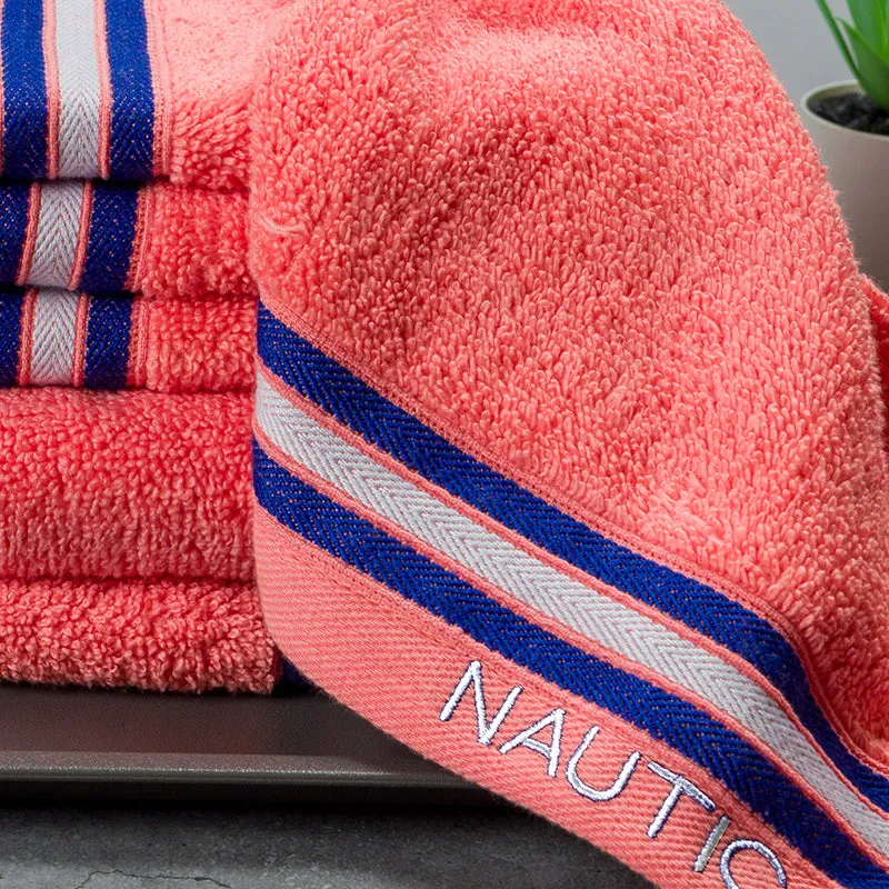 Nautica Dove Down Cotton Towel Set (Coral) - Set Of Six media 4