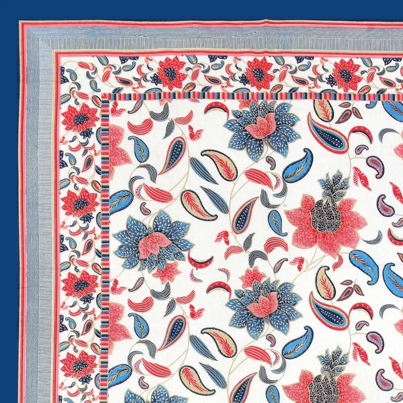 Soft Petal Cotton Bedsheet (Red,Blue) - 180 GSM media 7